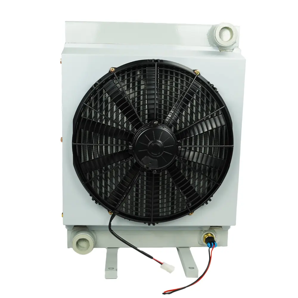 Hengsheng aluminium plate-fin hydraulic oil heat exchanger air-cooled oil cooler DC fan radiator LQF1-45TZ